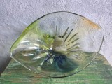 Design / Vintage / Arta / Colectie - Fructiera , Centru de masa din sticla masiva colorata si transparenta anii 60-70 sec XX !