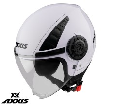 Casca pentru scuter - motocicleta Axxis model Metro S A0 alb lucios (open face) &ndash; omologare noua ECE 22.06 &ndash; tip viziera: MT-V-26B L (59/60cm)