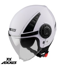Casca pentru scuter - motocicleta Axxis model Metro S V2 A0 alb lucios (open face) &ndash; omologare noua ECE 22.06 &ndash; tip viziera: MT-V-26B M (57/58cm)