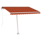 Cumpara ieftin Copertina retractabila manual cu LED portocaliu&amp;maro 300x250 cm
