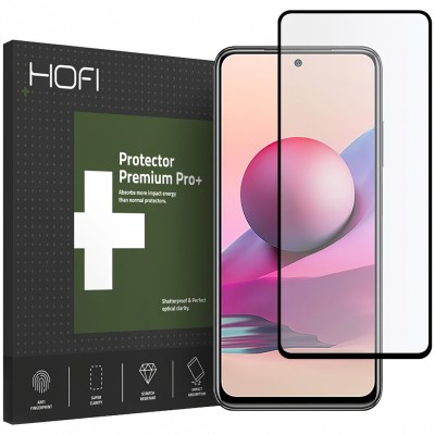 Folie Protectie Ecran HOFI pentru Xiaomi Redmi Note 10 / Xiaomi Redmi Note 10S, Sticla securizata, Full Face, Full Glue, PRO+, Neagra foto