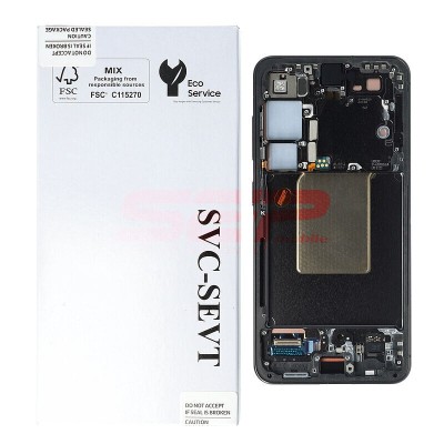 LCD+Touchscreen cu Rama Samsung Galaxy S24 5G / S921 BLACK Original Service Pack foto