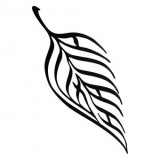 Decoratiune perete Krodesign Leaf, Lungime 100 cm, negru, VivaTechnix