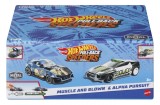 HOT WHEELS SET 2 MASINUTE METALICE PULL BACK MUSCLE AND BLOWN SI ALPHA PURSUIT, Mattel