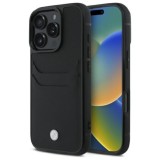 Husa pentru iPhone 16 Pro Max - BMW Natural Sign Leather Cardslot (BMHCP16X22RSEPK) - Black