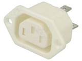 Conector Alimentare AC BULGIN C13 10A 250VAC PX0793/63/WH Soclu Mamă UL94V-0
