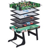 HOMCOM Masă Multijocuri pentru Copii de peste 7 Ani 6 &icirc;n 1 Pliabilă Biliard Fotbal Ping-Pong 118x104x71 cm Multicolor | Aosom Romania