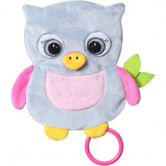 BabyOno Have Fun Cuddly Toy for Babies animăluț moale, de jucărie pentru dentiție Owl Celeste 1 buc