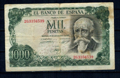 Spania 1971 - 1000 pesetas, circulata foto