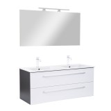 Mobilier Baie Complet Vario Clam 120 Antracit-Alb, Suspendat, Lavoar Ceramic Inclus