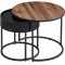 VASAGLE Set 2 masute cafea, cu blat detasabil si spatiu de depozitare ascuns, 45x45x42 cm, culoare nuc