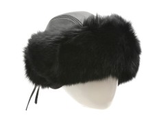 Caciula KLOP neagra, 103VIKA, din piele naturala