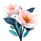 Cumpara ieftin Sticker decorativ Floare, Roz, 65 cm, 7734ST, Oem