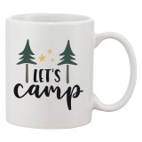 Cana alba personalizata &#039;Let&#039;s camp&#039;, ceramica, INOVATIX&reg;. 330 ml