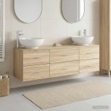 Cumpara ieftin Set de mobilier pentru baie 3 buc. Stejar Sonoma