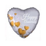 Balon folie inima Happy Anniversary 45x45 cm