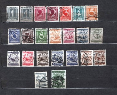 AUSTRIA 1925 - CIFRE. ACVILA. TELEGRAF. TIMBRE STAMPILATE, AF5 foto