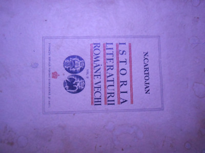 N. Cartojan , Istoria literaturii romane vechi, 1942, autograf Cartojan foto