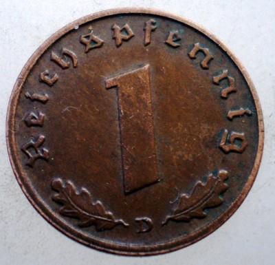 2.580 GERMANIA 1 REICHSPFENNIG 1938 D foto