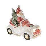 Masinuta din ceramica decor cu LED Santa 18 cm x 15 cm, Iliadis Alexandros