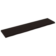 vidaXL Blat de masă maro 220x50x(2-6) cm, lemn masiv stejar tratat