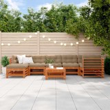 vidaXL Set de lounge pentru grădină 8 pcs Maro Ceară Lemn masiv de pin 3418077