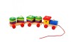 Trenulet Lemn cu Forme Geometrice, 22 Piese, Multicolor, +3 Ani, Jucarie Educativa, Motricitate, Inteligenta, Fete/Baieti, 39 cm