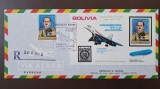ZEPPELIN 1975 Bolivia Bl58 zbor inaugural Concorde plic numerotat PERFECTA RAR