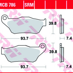 Set placute frana fata TRW MCB786SRM - Yamaha YP 125 R X-Max (06-09) - YP 250 R X-Max (05-09) 4T LC 125-250cc