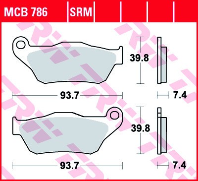 Set placute frana fata TRW MCB786SRM - Yamaha YP 125 R X-Max (06-09) - YP 250 R X-Max (05-09) 4T LC 125-250cc foto