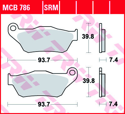 Set placute frana fata TRW MCB786SRM - Yamaha YP 125 R X-Max (06-09) - YP 250 R X-Max (05-09) 4T LC 125-250cc