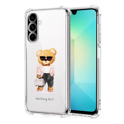 Husa antisoc pentru samsung galaxy a26, airbag pro, clear, working girl foto