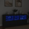 VidaXL Servantă cu lumini LED, negru, 162x37x67 cm