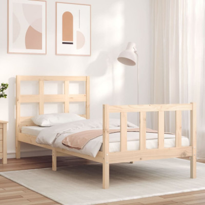 Cadru de pat cu tablie single, lemn masiv GartenMobel Dekor foto