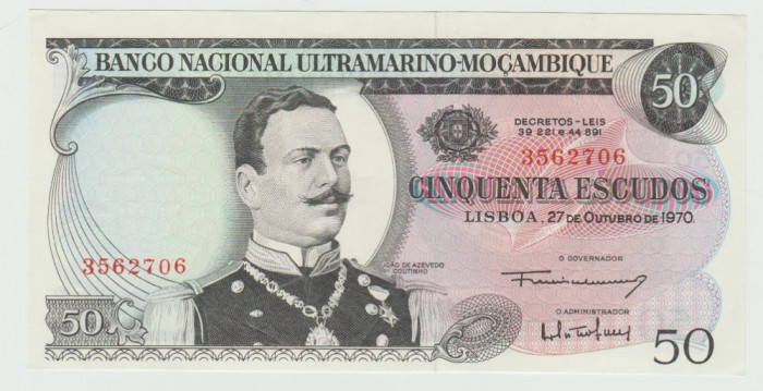 MOZAMBIC 50 escudos 1970 UNC, clasor M1