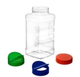 Pet borcan patrat din plastic 1 litru + capac, Gimihome