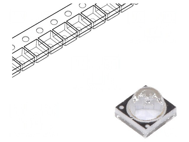 LED UV 1000mA 60&deg; &lambda;d: 365-370nm 3W 3,3x3,3x2,48mm