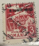 Timbre Romania Timbru Supratipar 3 lei 8 iunie 1930