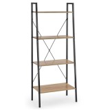 Etajera HM Narvik REG2, 4 rafturi, cadru metalic, Pal melaminat, negru stejar sonoma
