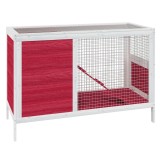 Cumpara ieftin Cusca pentru iepuri rosu 103x44x69,5 cm lemn masiv de pin