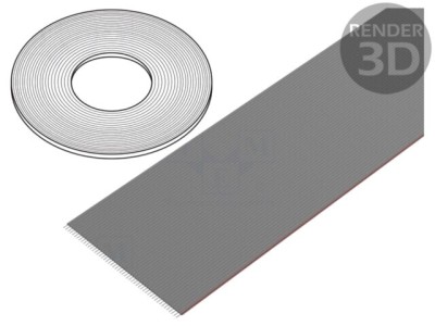 Cablu bandă 1,27mm litat Cu neecranat PVC gri 76m CONNFLY foto