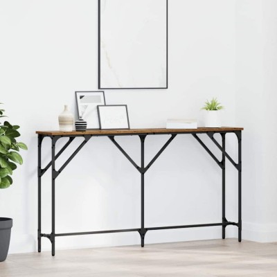 vidaXL Masă console Lemn Vechi 140 x 23 x 75 cm Lemn compus și metal 871333 foto