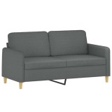 Cumpara ieftin Canapea cu 2 locuri, gri inchis, 140 cm, material textil