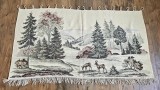 CARPETA VINTAGE DIN AMESTEC DE BUMBAC CU LANA, MODEL VANATORESC