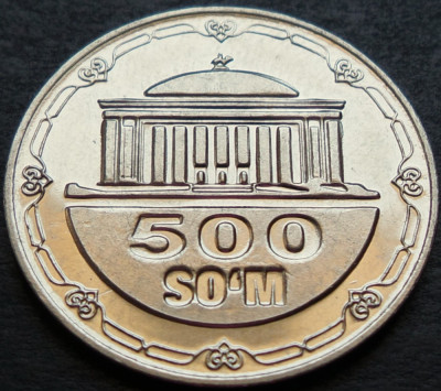 Moneda exotica 500 SOM - UZBEKISTAN, anul 2018 *cod 2958 = UNC foto