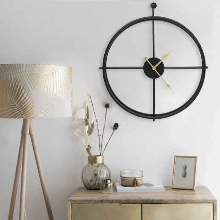 Gossi ceas de perete, negru, 52 cm, fier
