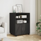 VidaXL Dulap cu roți, negru, 60x48x81 cm, lemn prelucrat