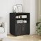Gossi dulap cu roti, negru, 60x48x81 cm, lemn prelucrat