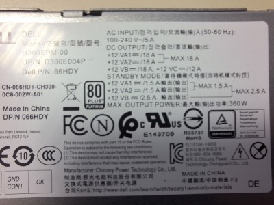 Dell Optiplex 6+4 Pin Power Supply 360W gaming 6 pin,compatible 1/2CPU foto