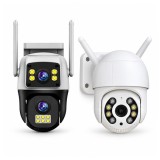 Cumpara ieftin Set 2 camere de supraveghere exterior, Full HD 1080p și 8 MP, vedere nocturnă, alb/gri